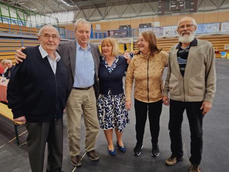 Na sliki skupaj z  Marto Hočevar in Lojzko Škrjanc
